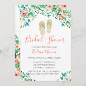Botanical Floral Flip Flops Bridal Shower Invitation (Front/Back)
