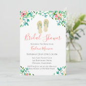 Botanical Floral Flip Flops Bridal Shower Invitation (Standing Front)