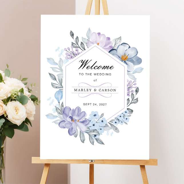 Botanical Floral Frame Romantic Wedding Welcome Foam Board (Creator Uploaded)