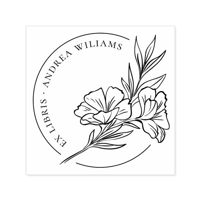 Botanical Floral From the Library Of Ex Libris Self-inking Stamp (Design)