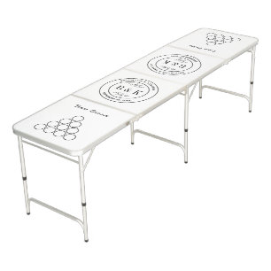 Botanical Floral Fun Monogram Wedding Couple Name Beer Pong Table