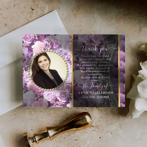 Botanical Floral Funeral Thank You Card