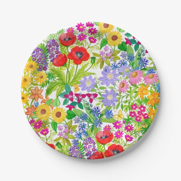 flower paper plates
