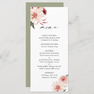 Botanical Floral Garden Watercolor Wedding Menu