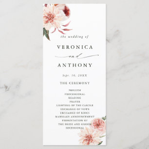 Botanical Floral Garden Wedding Ceremony Program