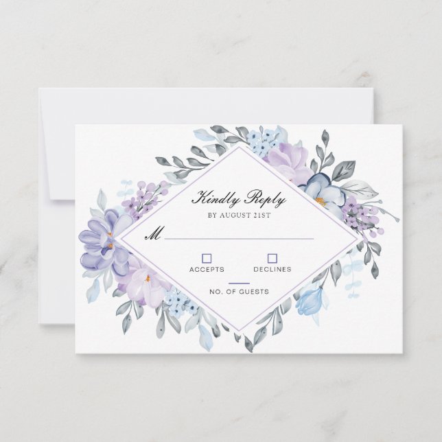 Botanical Floral Garden Wedding RSVP Cards (Front)