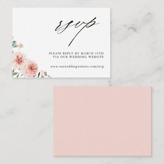 Botanical Floral Garden Wedding Website RSVP Enclosure Card (Front/Back)
