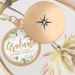 Botanical Floral Graduate Script Graduation Gold Plated Necklace<br><div class="desc">Beautiful pastel floral with watercolor greenery graduation gift necklace includes pretty gold color script lettering and the graduate's name and class year on an elegant white background. Shop this store for coordinating 2023 graduation party items and additional color options!</div>