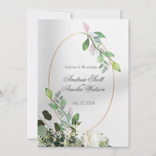 Botanical Floral Greenery Wedding Theme Invitation