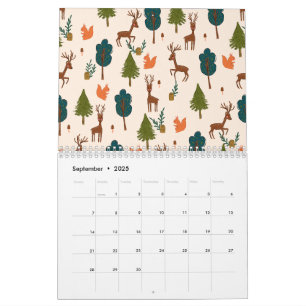 Botanical Floral Hand Drawn Pattern Illustrated Calendar