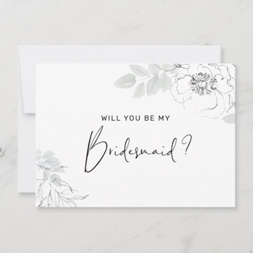 Botanical Floral Illustration Bridesmaid Card