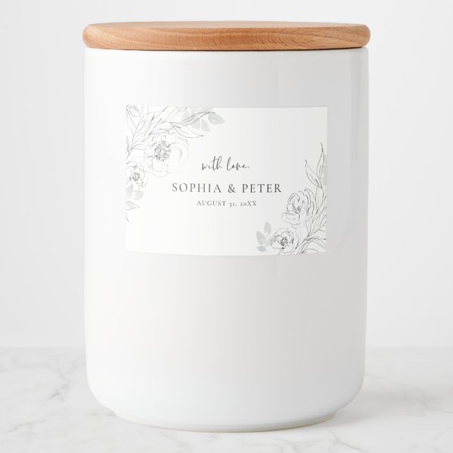 Botanical Floral Illustration Candle Label (Front)