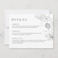 Botanical Floral Illustration Detail Card