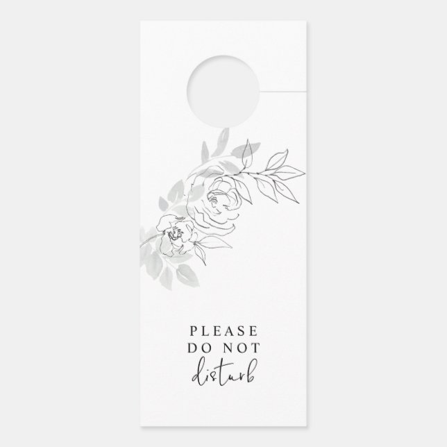 Botanical Floral Illustration Door Hanger (Back)