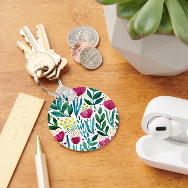 Botanical floral illustration  keychain (Desk)