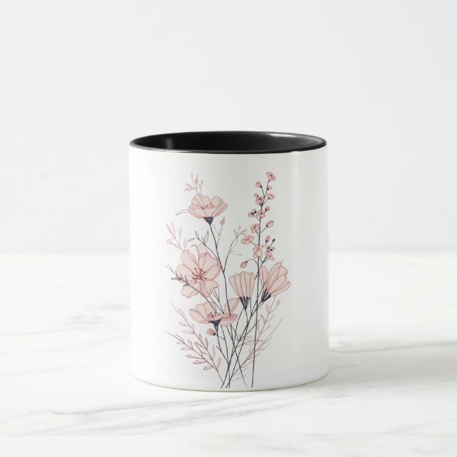 Botanical Floral Illustration | Minimal Nature Aes Mug (Center)