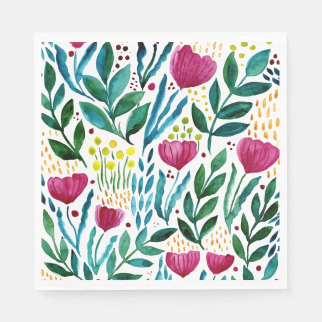 Botanical floral illustration  napkins (Front)