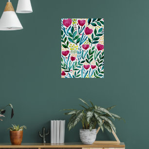 Botanical floral illustration  poster
