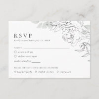 Botanical Floral Illustration RSVP Card