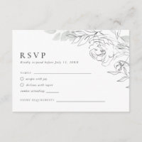 Botanical Floral Illustration RSVP Card