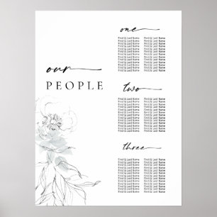 Botanical Floral Illustration Seating Chart