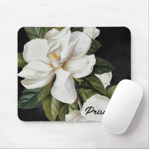 Botanical Floral Magnolia Personalized Mouse Pad