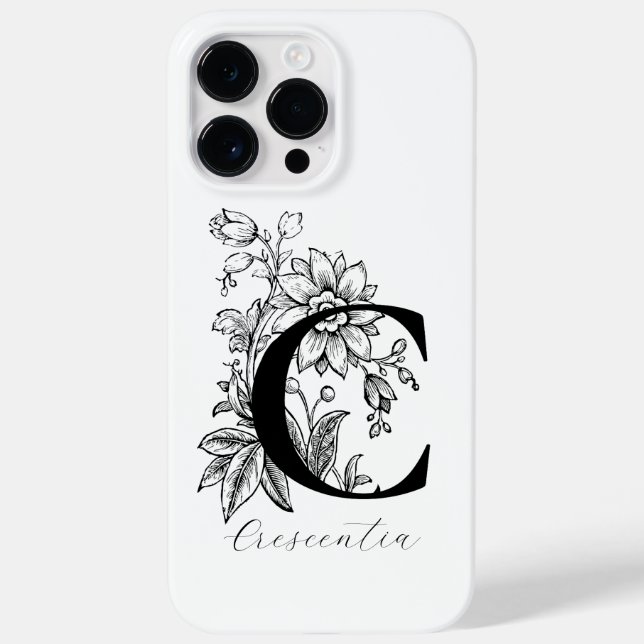 Botanical Floral Monogram Letter C Name     Case-Mate iPhone Case (Back)