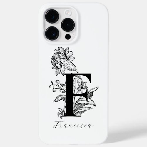 Botanical Floral Monogram Letter F Name    Case_Mate iPhone 14 Pro Max Case