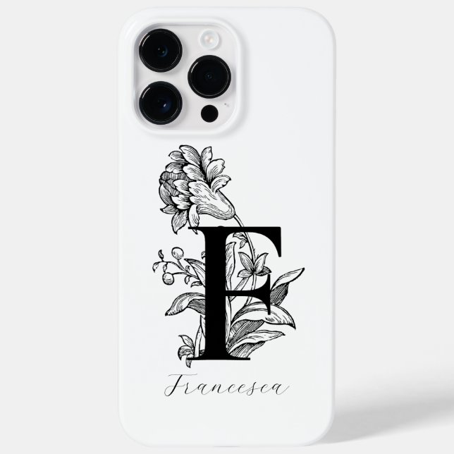 Botanical Floral Monogram Letter F Name    Case-Mate iPhone Case (Back)