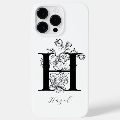 Botanical Floral Monogram Letter H Name     Case_Mate iPhone 14 Pro Max Case