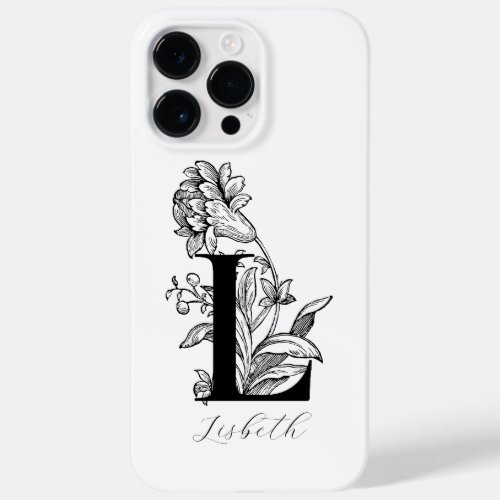 Botanical Floral Monogram Letter L Name        Case_Mate iPhone 14 Pro Max Case