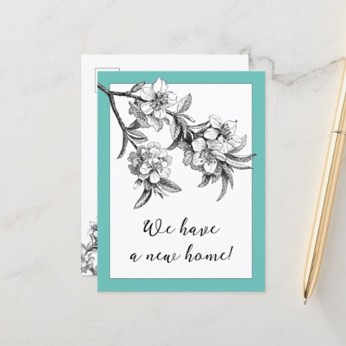 Botanical Floral Moving Announcement Postcard