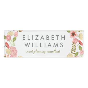 Botanical Floral Name Tag