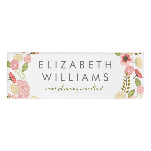 Botanical Floral Name Tag (Front)