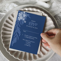 Botanical Floral Navy Dusty Blue Wedding