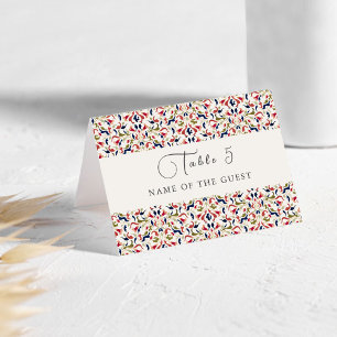 Botanical Floral Paisley Wedding Place Card