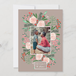 Botanical Floral Pastel Christmas Holiday Card