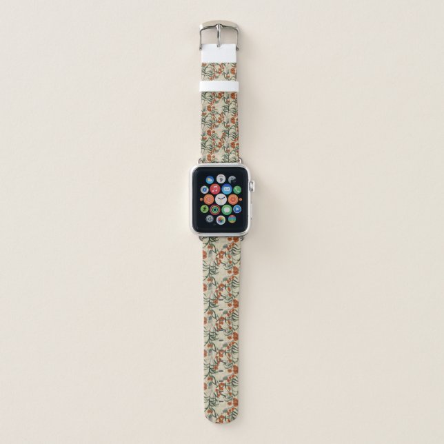 Botanical Floral Pattern Apple Watch Band (Front)