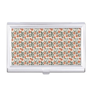 Botanical Floral Pattern Business Card Case