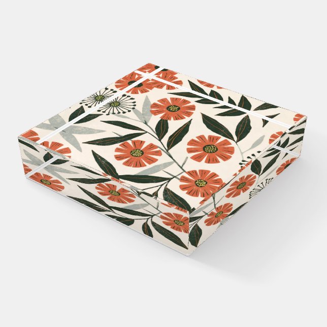 Botanical Floral Pattern  Paperweight (Angled)