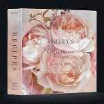 Botanical Floral Peony Bridal Shower Recipe Binder<br><div class="desc">Collect recipes for the bride to be and organize them in this beautiful Botanical Floral Peony Monogram Name Recipe Book 3 Ring Binder. Chic, sophisticated, and beautiful, the front cover features a bouquet of blush pink and pink peony roses, over a background of a blush and blue watercolor all-over print....</div>