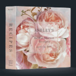 Botanical Floral Peony Bridal Shower Recipe Binder<br><div class="desc">Collect recipes for the bride to be and organize them in this beautiful Botanical Floral Peony Monogram Name Recipe Book 3 Ring Binder. Chic, sophisticated, and beautiful, the front cover features a bouquet of blush pink and pink peony roses, over a background of a blush and blue watercolor all-over print....</div>