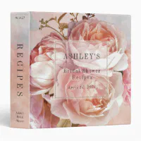 Pink Floral Peony Bridal Shower Photo Album Binder, Zazzle