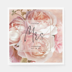 BOTANICAL FLORAL PEONY   Future Mrs Bachelorette Napkins
