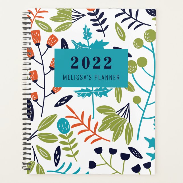 Botanical Floral Personalized Annual Planner (Front)