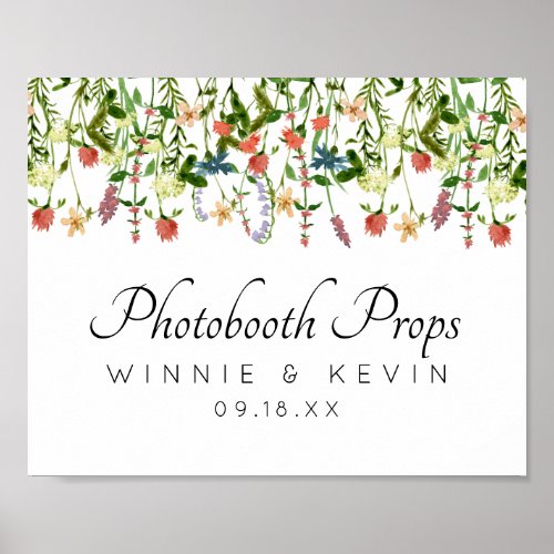 Botanical Floral Photo Booth Sign