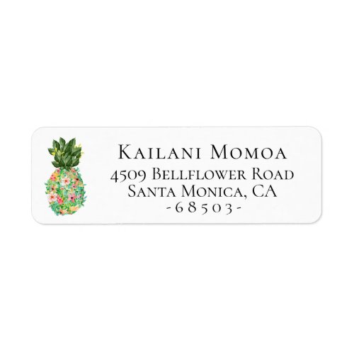 Botanical Floral Pineapple Return Address Label