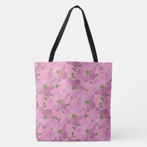 Botanical Floral Pink on any Color Tote Bag