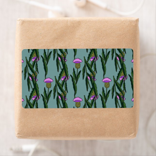 Botanical Floral Seamless Pattern Vector Label (Insitu)