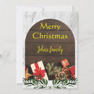 Botanical floral simple arch merry christmas holiday card